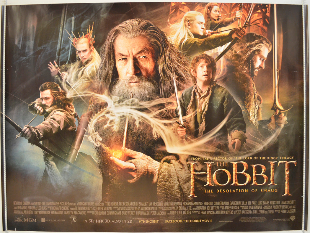 The Hobbit : The Desolation Of Smaug  Original Quad Poster - Film Poster - Movie Poster 