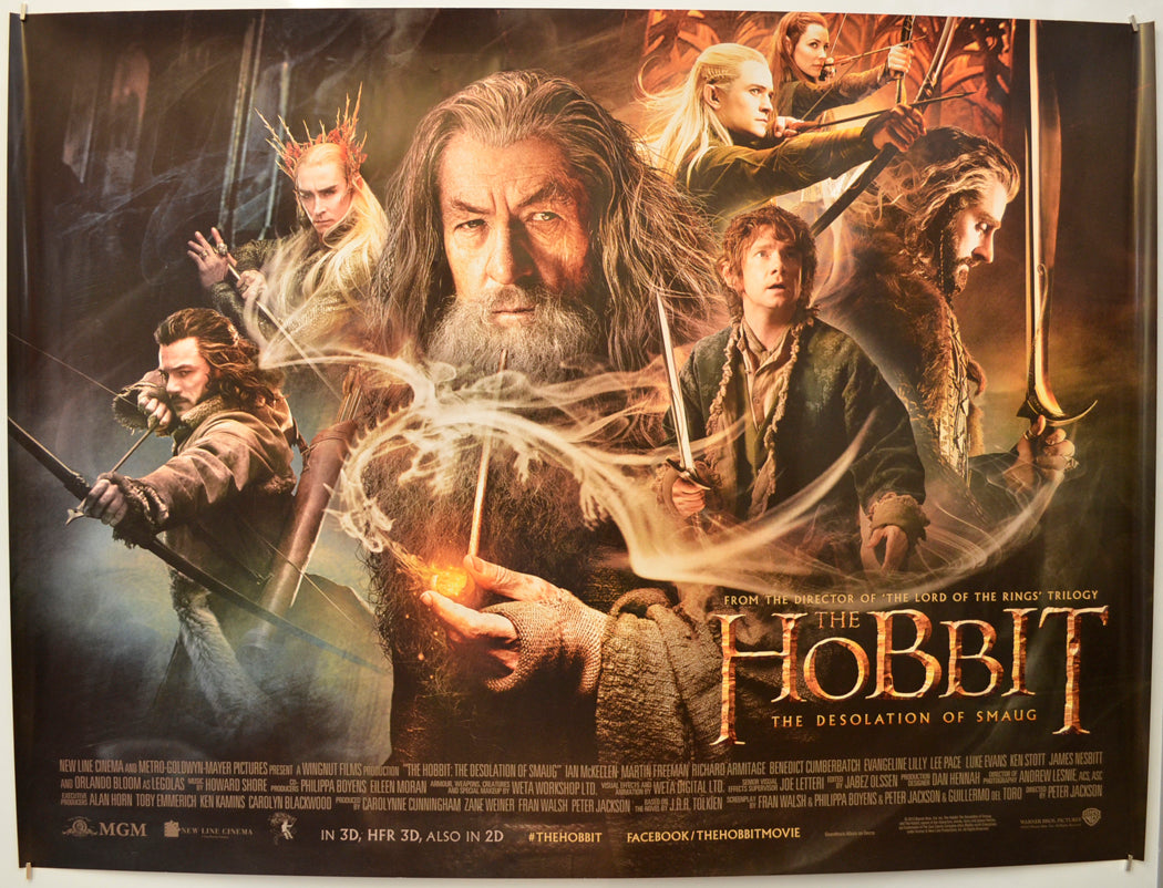 The Hobbit : The Desolation Of Smaug  Original Quad Poster - Film Poster - Movie Poster