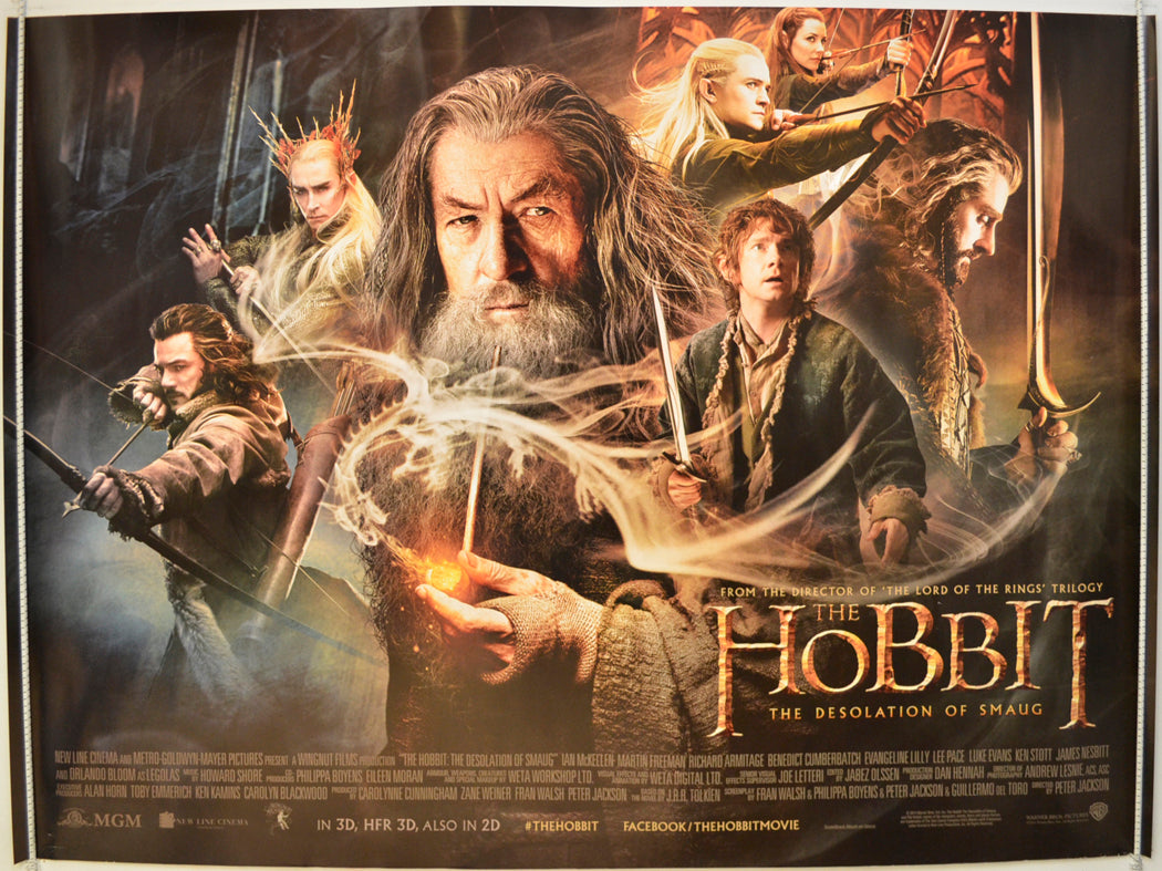 The Hobbit : The Desolation Of Smaug  Original Quad Poster - Film Poster - Movie Poster 