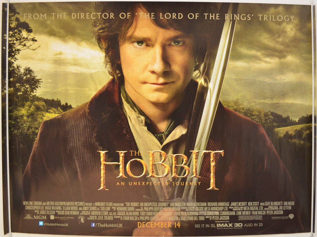 The Hobbit : An Unexpected Journey  Original Quad Poster - Film Poster - Movie Poster 