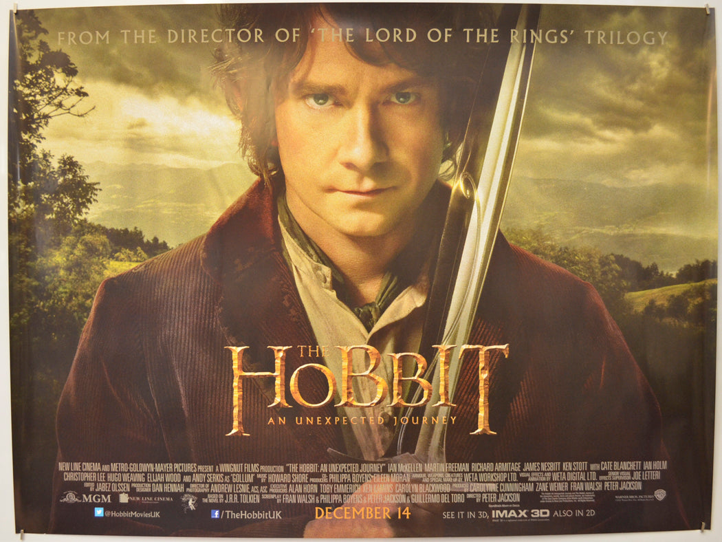 THE HOBBIT : AN UNEXPECTED JOURNEY  Original Quad Poster - Film Poster - Movie Poster