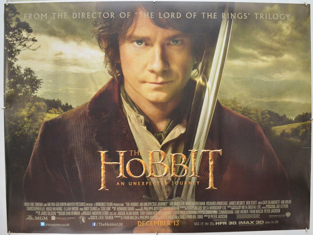 The Hobbit : An Unexpected Journey  Original Quad Poster - Film Poster - Movie Poster