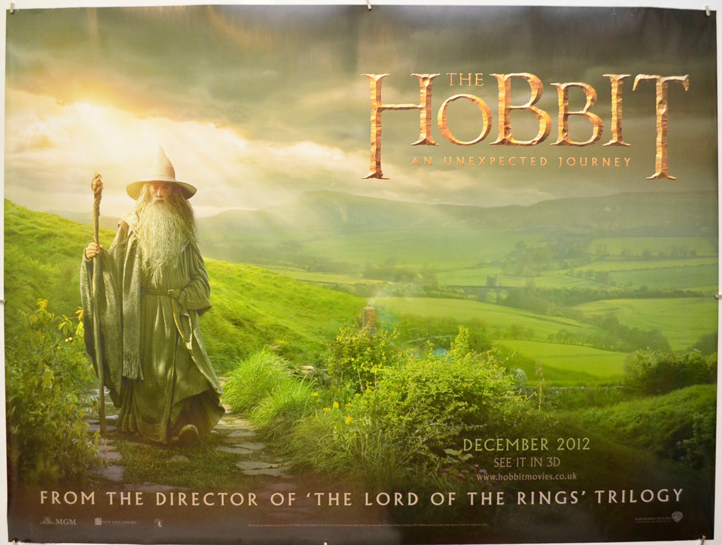 The Hobbit : An Unexpected Journey  (Teaser / Advance Version)   Original Quad Poster - Film Poster - Movie Poster