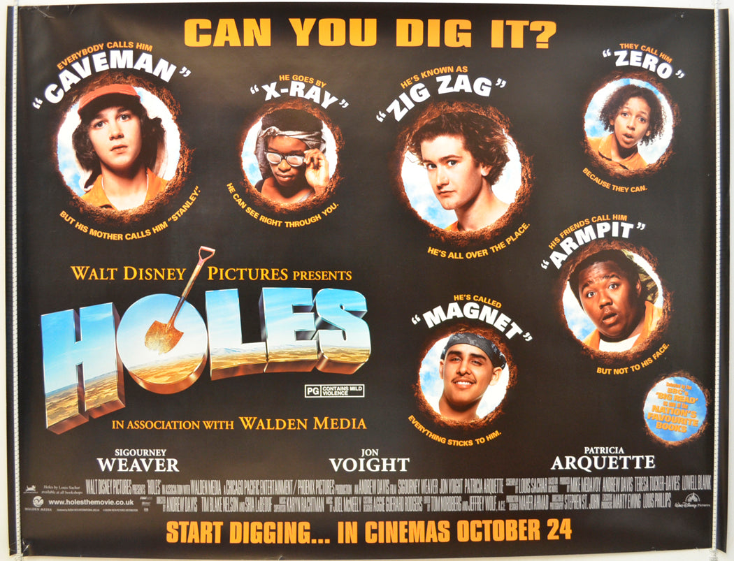 Holes  Original Quad Poster - Film Poster - Movie Poster 