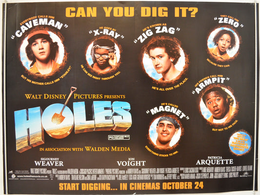 Holes  Original Quad Poster - Film Poster - Movie Poster