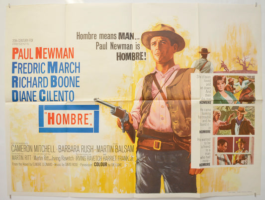 Hombre Original Quad Poster - Film Poster - Movie Poster  