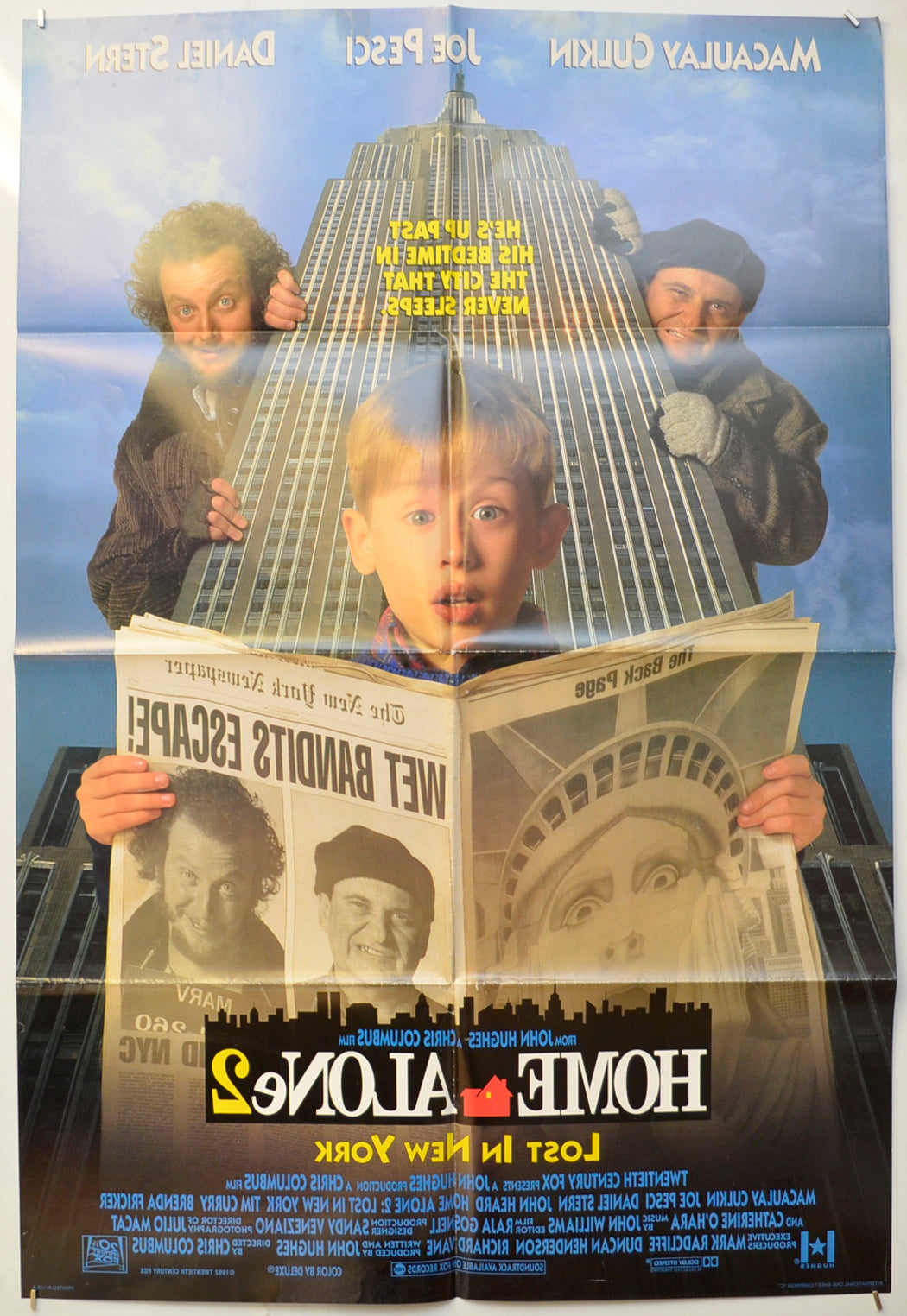 HOME ALONE 2 : LOST IN NEW YORK (Back) Cinema One Sheet Movie Poster 