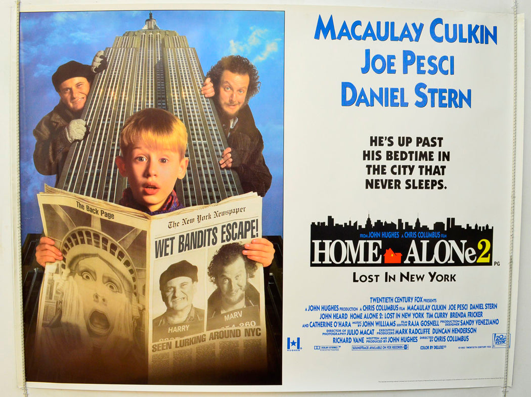 Home Alone 2 : Lost In New York  Original British Quad Poster - Film Poster - Movie Poster