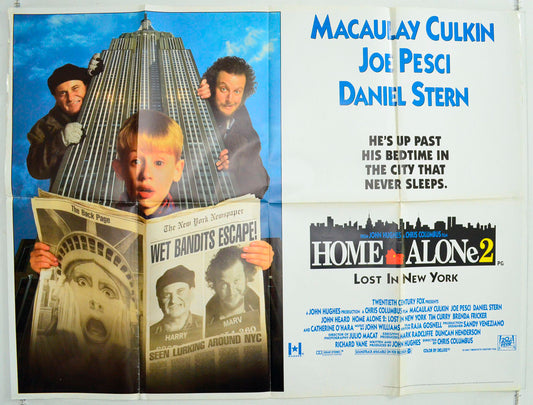 Home Alone 2 : Lost In New York Original British Quad Poster - Film Poster - Movie Poster 