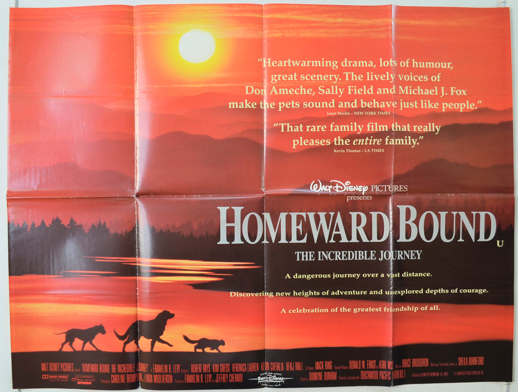 Homeward Bound   Original Quad Poster - Film Poster - Movie Poster 