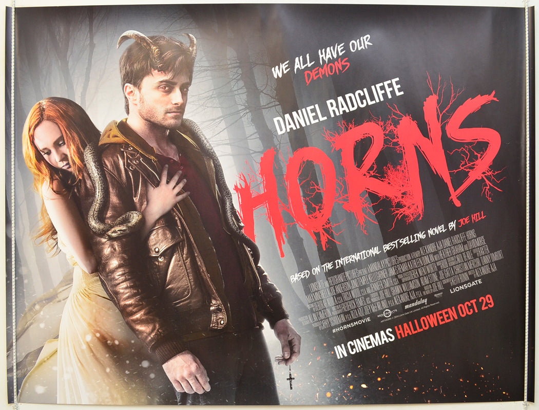 Horns     Original Quad Poster - Film Poster - Movie Poster  