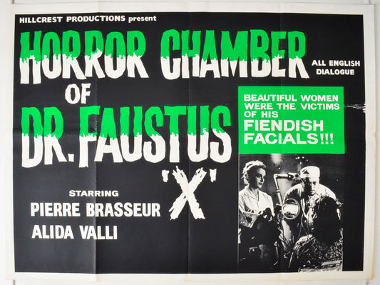 Horror Chamber Of Dr. Faustus  (a.k.a. Les Yeux Sans Visage)  (a.k.a. Eyes Without A Face)   Original British Quad Poster - Movie Poster