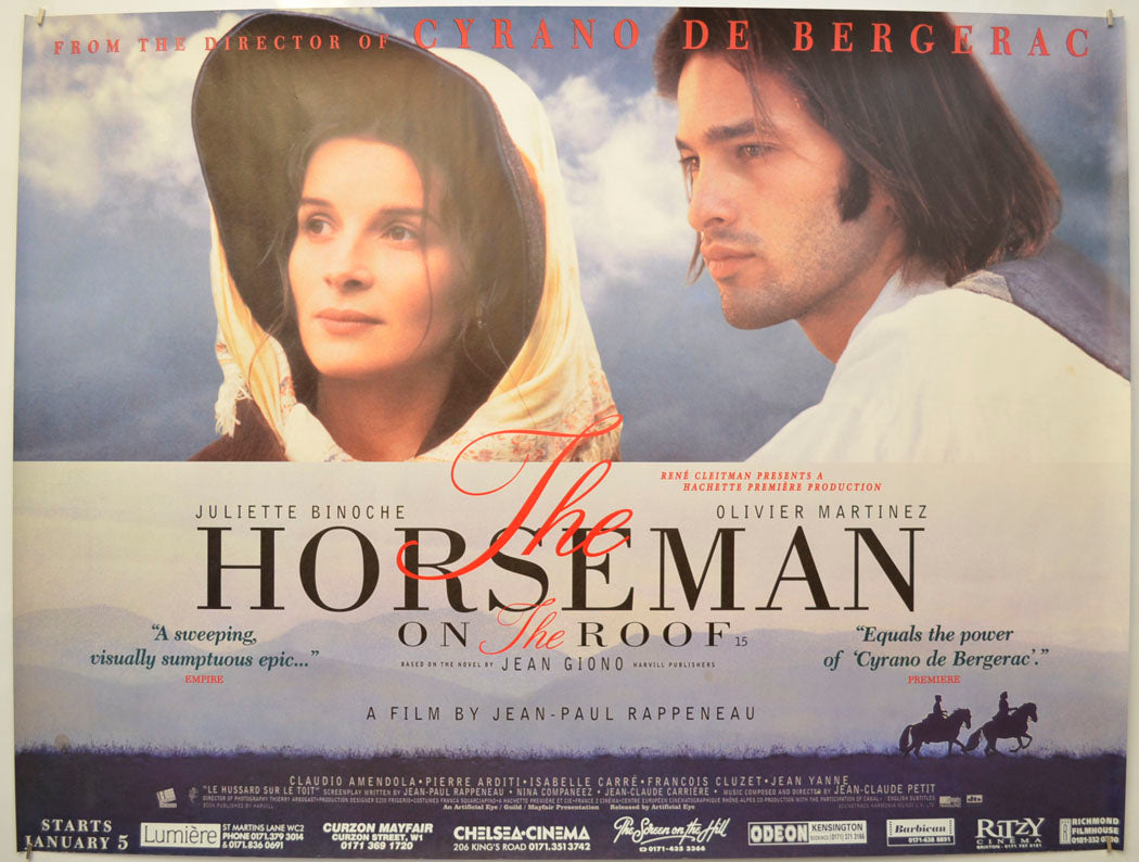 The Horseman On The Roof (a.k.a. Le hussard sur le toit)(Design 2) Original Quad Poster - Film Poster - Movie Poster