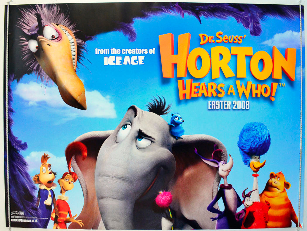 Dr. Seuss' Horton Hears A Who!  (Teaser / Advance Version)   Original British Quad Poster - Film Poster - Movie Poster 