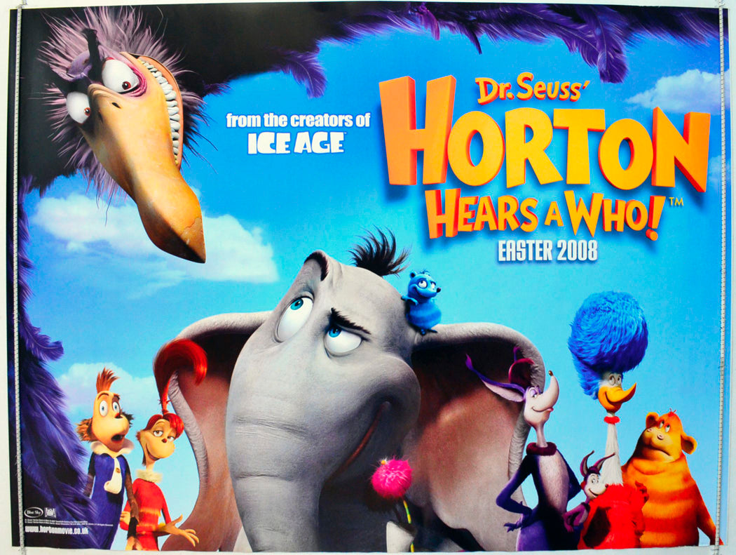 Dr. Seuss' Horton Hears A Who!  (Teaser / Advance Version)   Original British Quad Poster - Film Poster - Movie Poster 