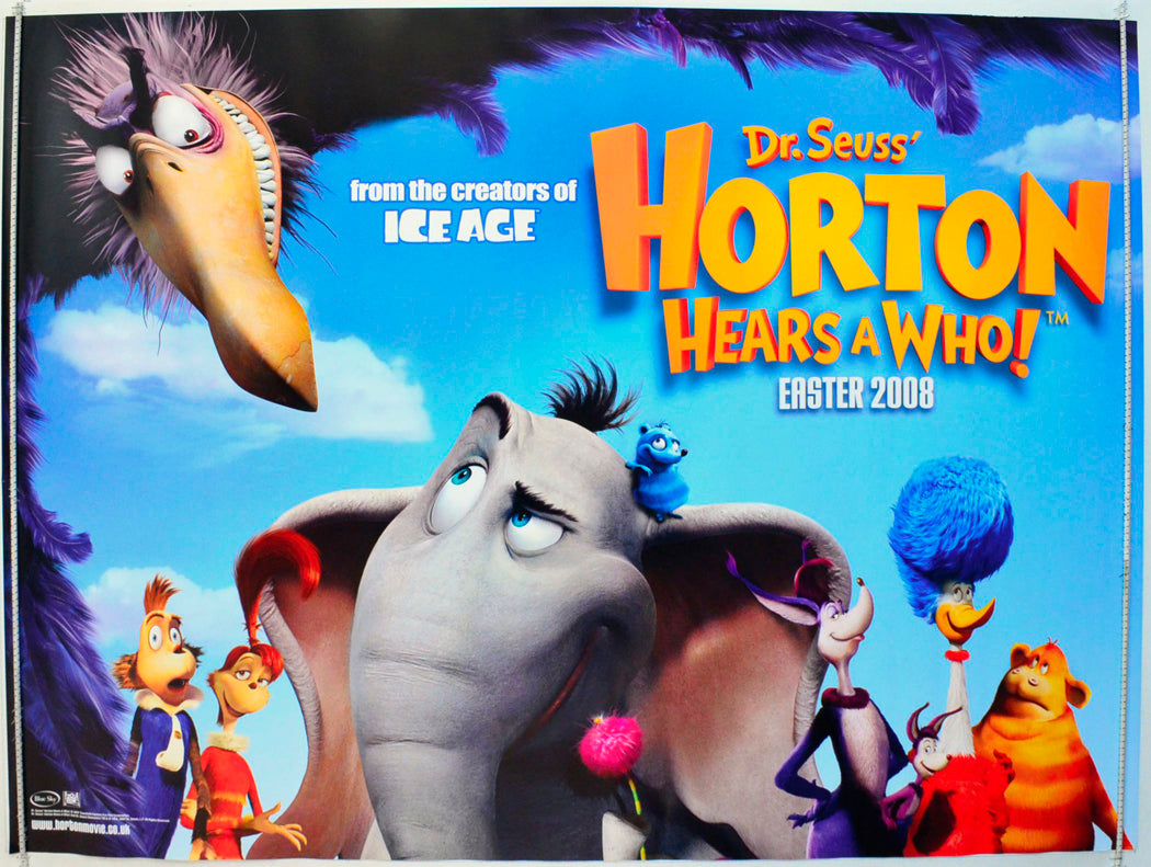 Dr. Seuss' Horton Hears A Who!  (Teaser / Advance Version)   Original British Quad Poster - Film Poster - Movie Poster 