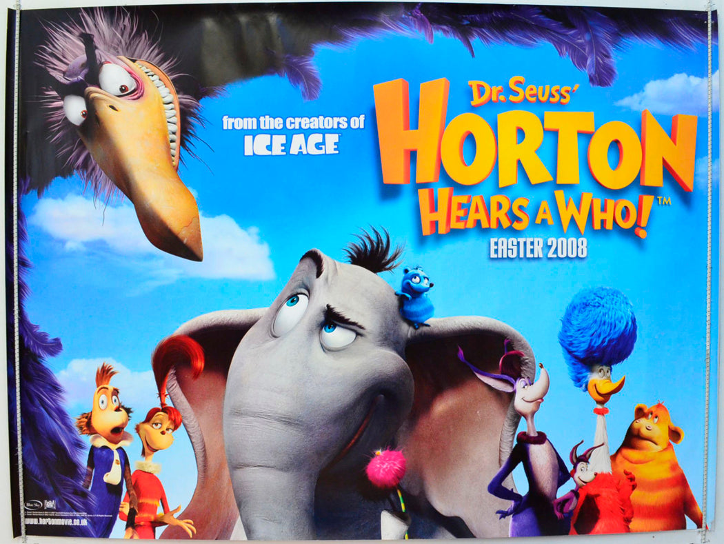 Dr. Seuss' Horton Hears A Who!  (Teaser / Advance Version)   Original British Quad Poster - Film Poster - Movie Poster 