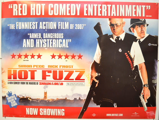 Hot Fuzz  (Reviews Version)   Original Quad Poster - Film Poster - Movie Poster