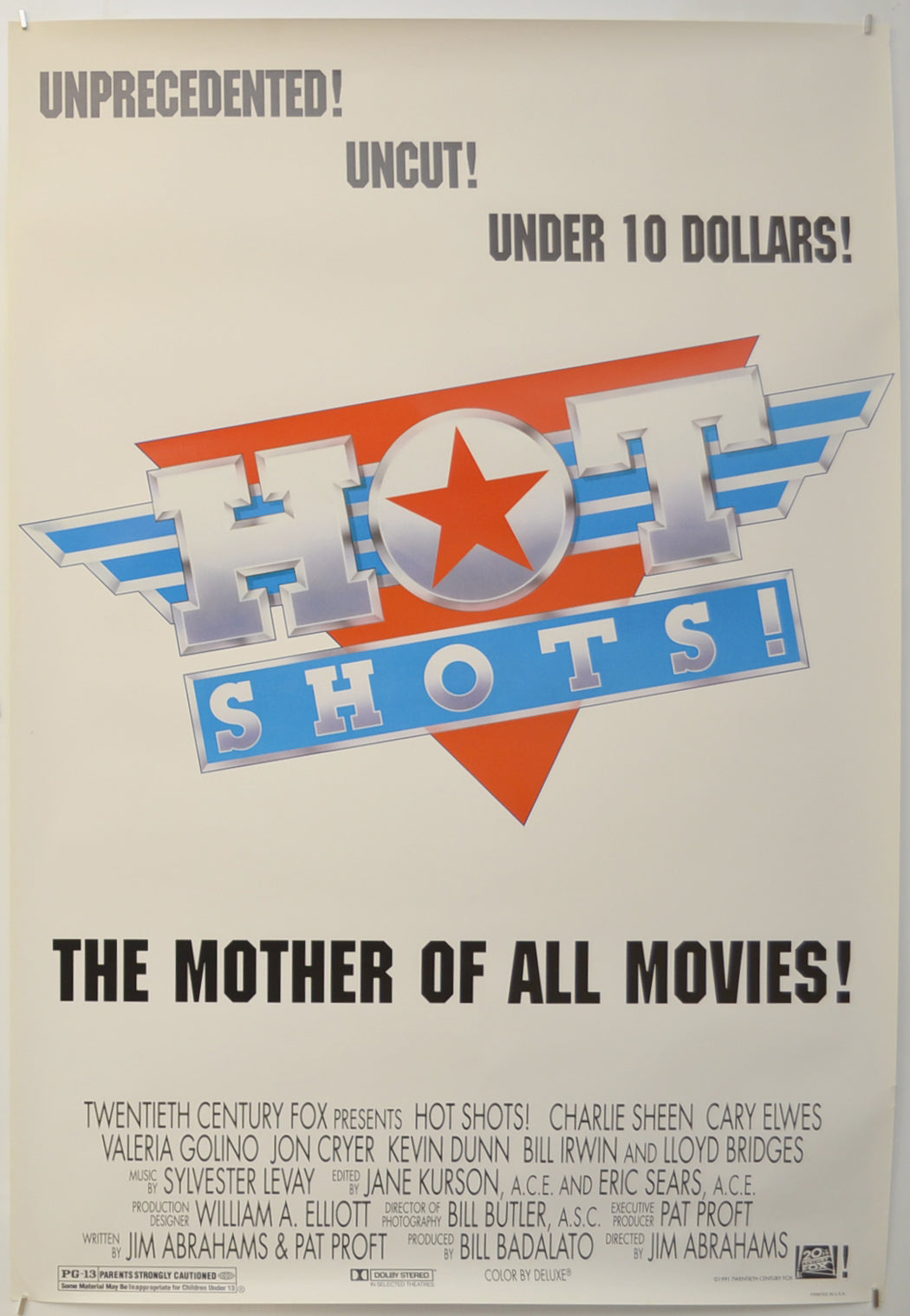 Hot Shots  (Teaser / Advance Version) Original One Sheet Poster - Film Poster - Movie Poster  