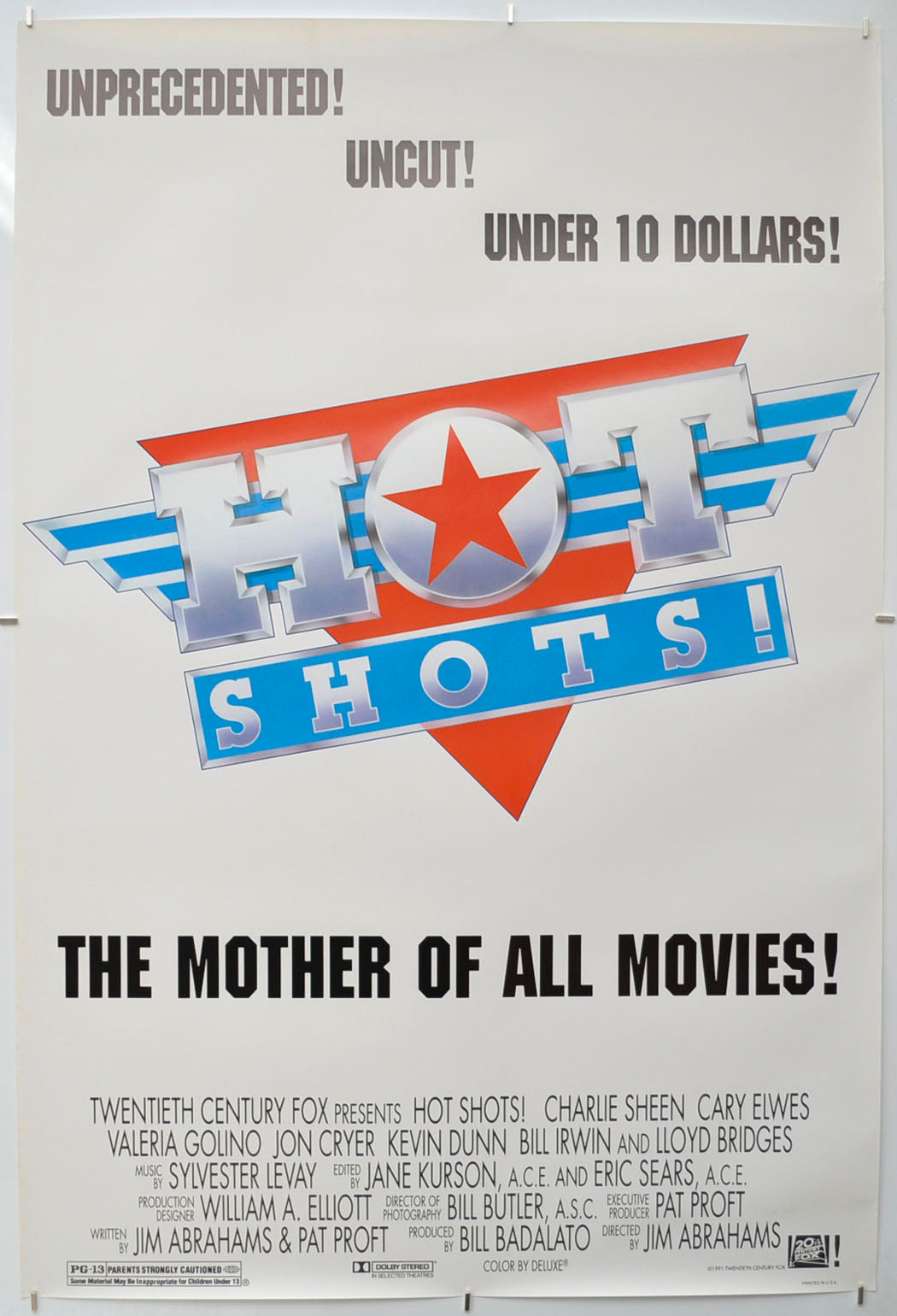 Hot Shots (Teaser / Advance Version)  Original One Sheet Poster - Film Poster - Movie Poster