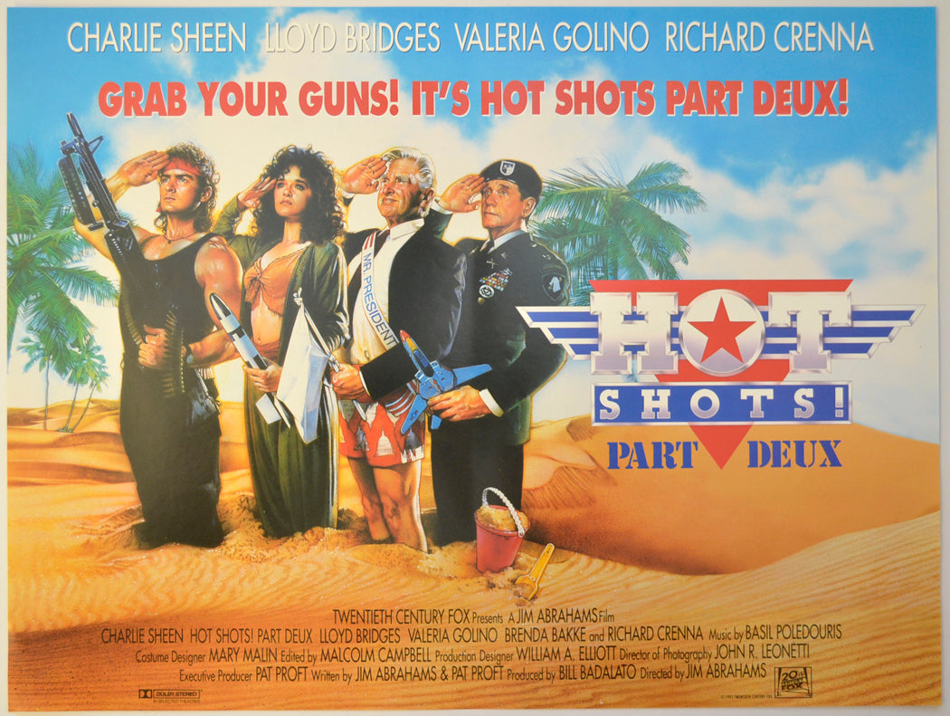 Hot Shots! Part Deux Original Mini Quad Poster - Film Poster - Movie Poster