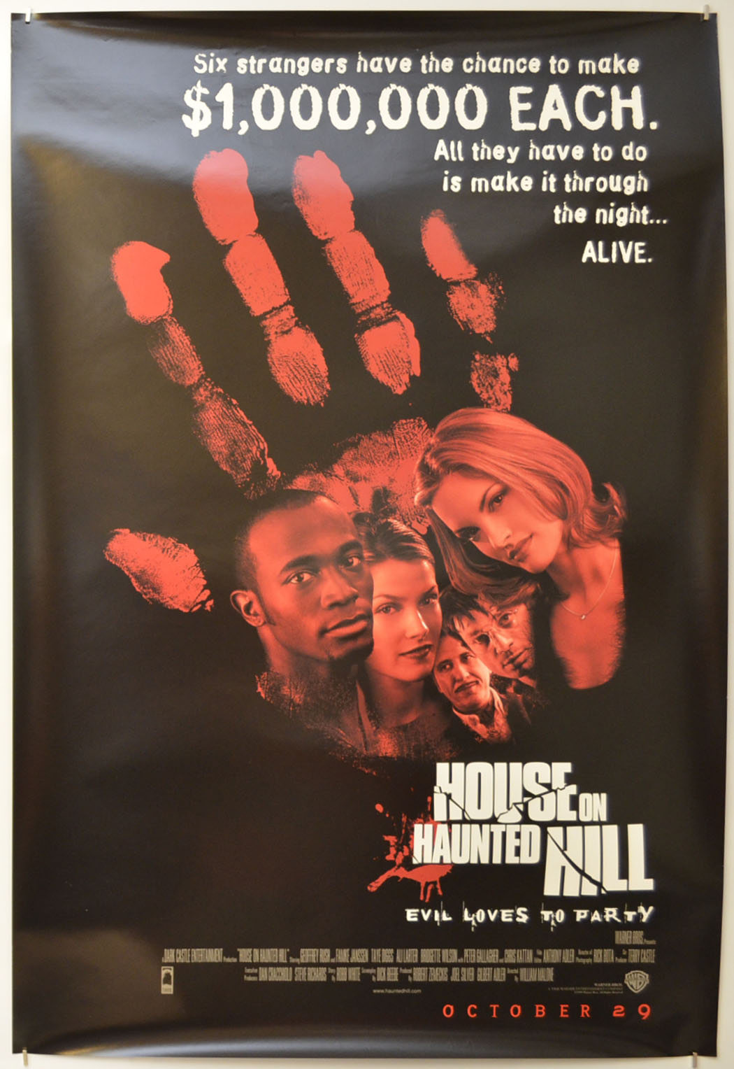 House On Haunted Hill Original One Sheet Poster - Film Poster - Movie Poster