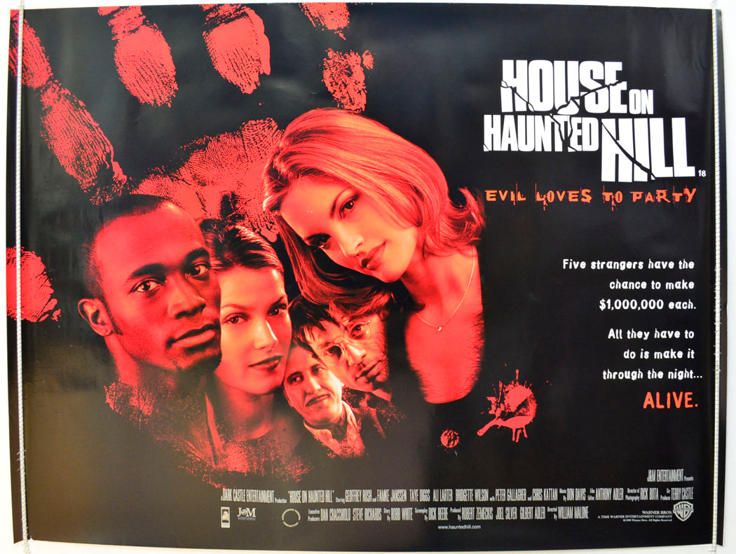 House On Haunted Hill  Original British Quad Poster - Film Poster - Movie Poster