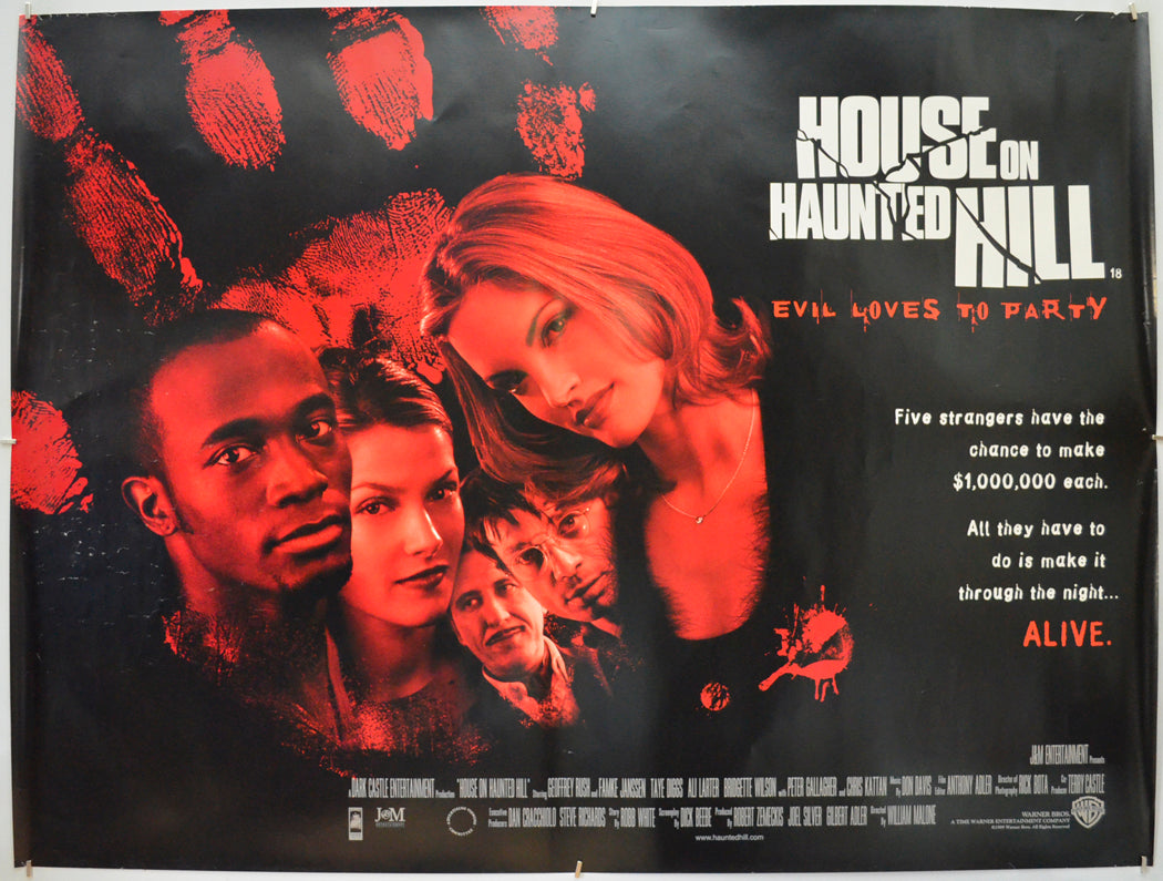 House On Haunted Hill Original Quad Poster - Film Poster - Movie Poster