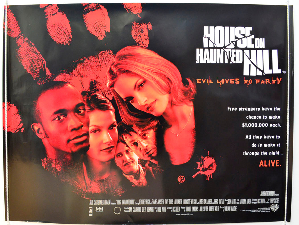 House On Haunted Hill  Original British Quad Poster - Film Poster - Movie Poster