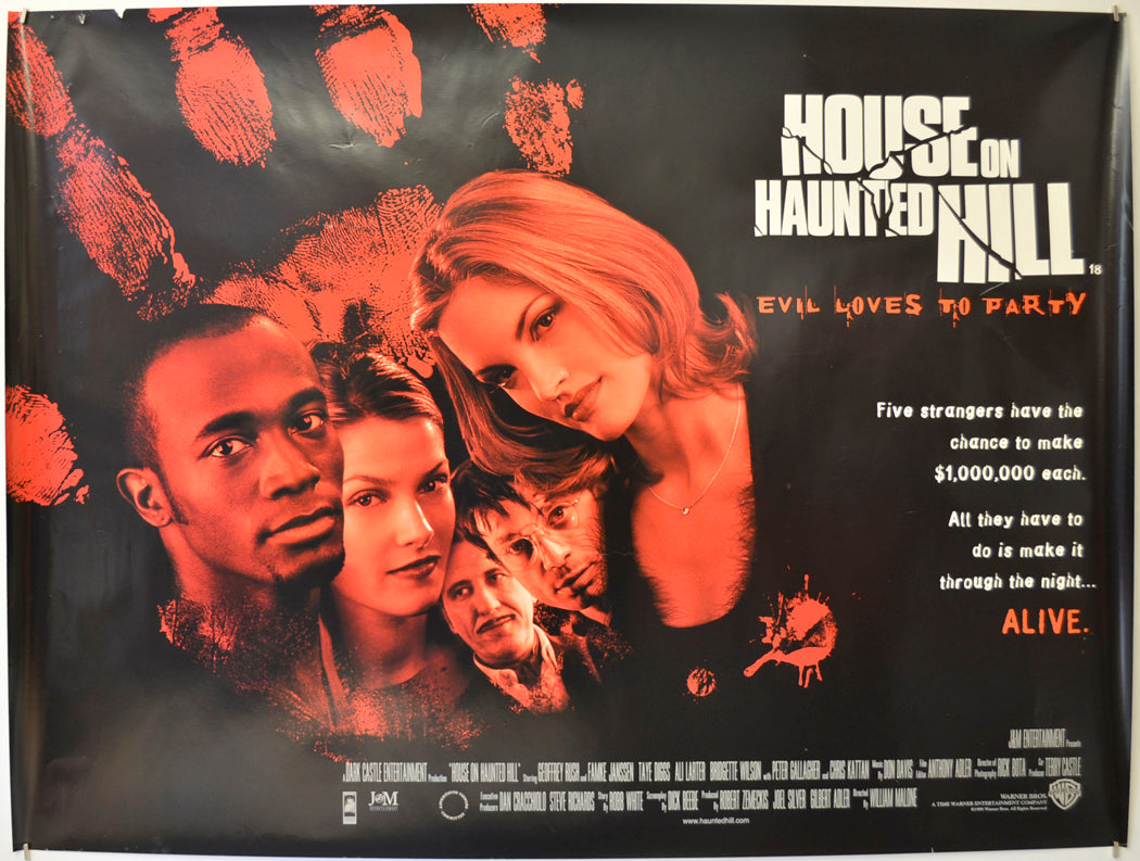 House On Haunted Hill Original Quad Poster - Film Poster - Movie Poster