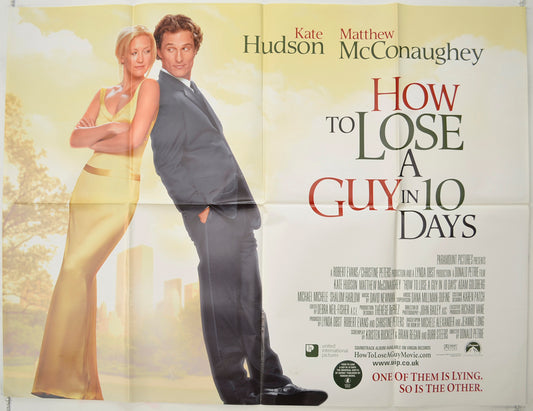 How To Lose A Guy In 10 Days   Original Quad Poster - Film Poster - Movie Poster 