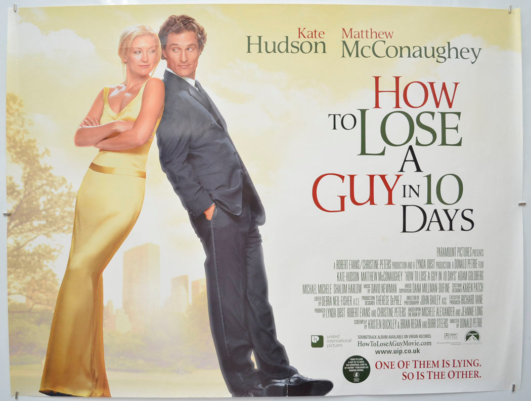 How To Lose A Guy In 10 Days  Original Quad Poster - Film Poster - Movie Poster