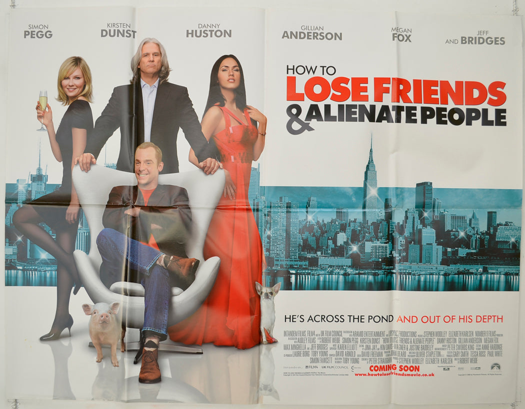 How To Lose Friends And Alienate People   Original Quad Poster - Film Poster - Movie Poster 