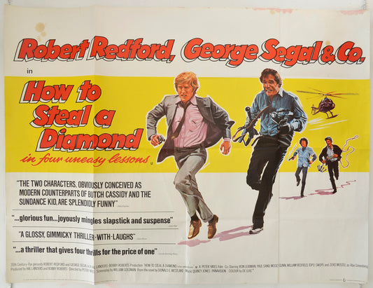 How To Steal A Diamond In Four Uneasy Lessons  (a.k.a. The Hot Rock)   Original Quad Poster - Film Poster - Movie Poster  