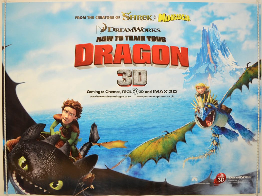 How To Train Your Dragon  (Teaser / Advance Version)  Original Quad Poster - Film Poster - Movie Poster 