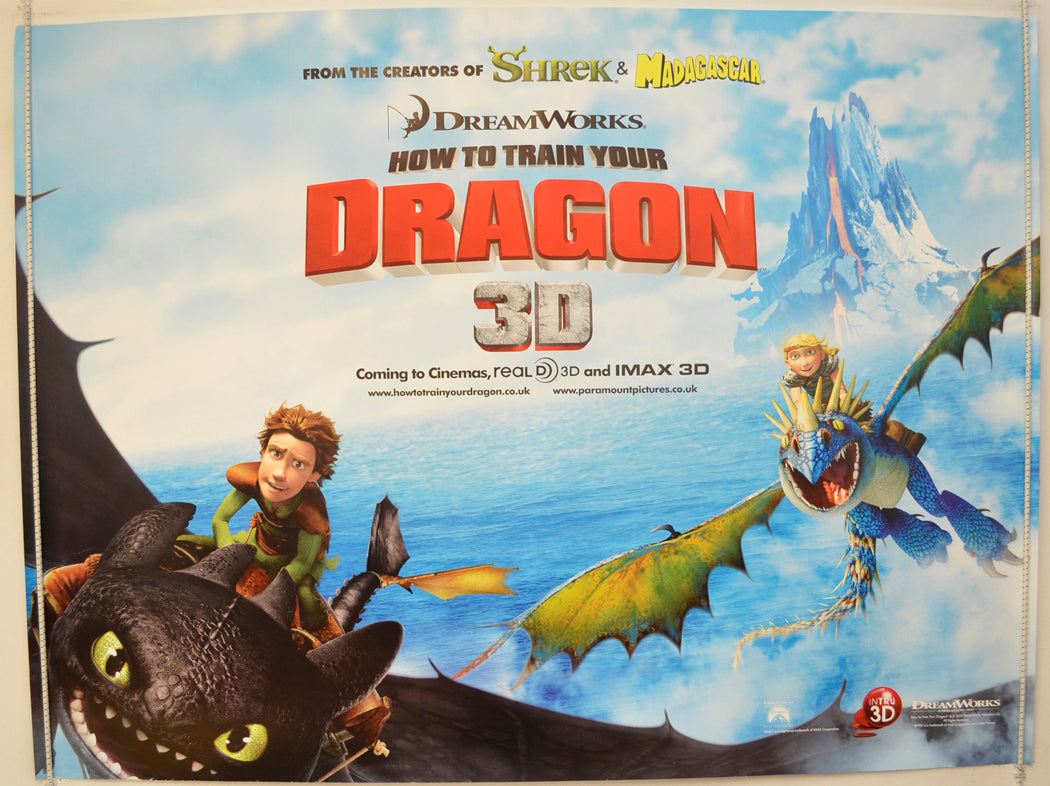 How To Train Your Dragon  (Teaser / Advance Version)   Original Quad Poster - Film Poster - Movie Poster