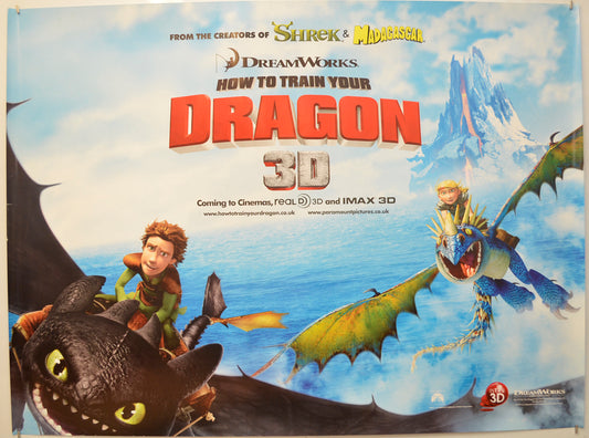 How To Train Your Dragon  (Teaser / Advance Version) Original Quad Poster - Film Poster - Movie Poster  