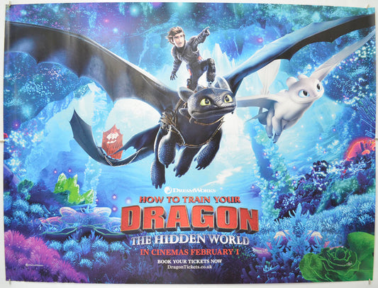 How To Train Your Dragon: The Hidden World (Teaser / Advance Version) Original Quad Poster - Film Poster - Movie Poster