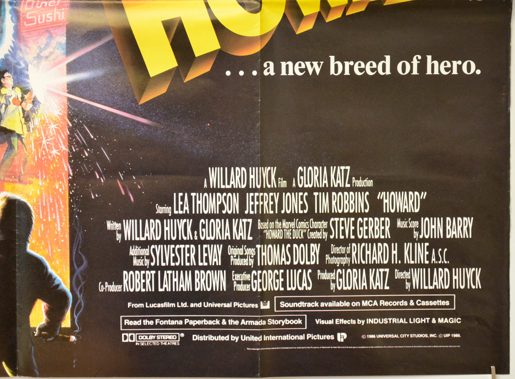 HOWARD THE DUCK (Bottom Right) Cinema Quad Movie Poster 