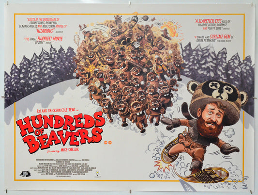 Hundreds Of Beavers - Original Quad Poster - Film Poster - Movie Poster