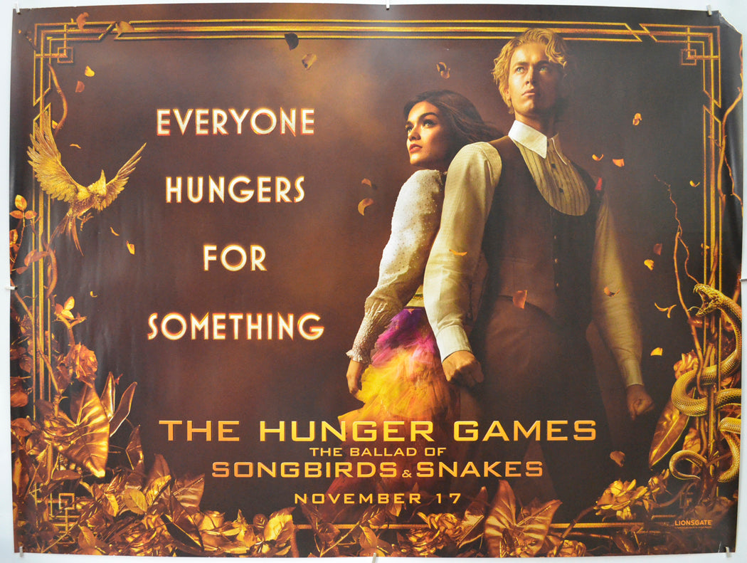 Hunger Games: The Ballad Of Songbirds And Snakes (Teaser / Advance Version)  Original Quad Poster - Film Poster - Movie Poster 