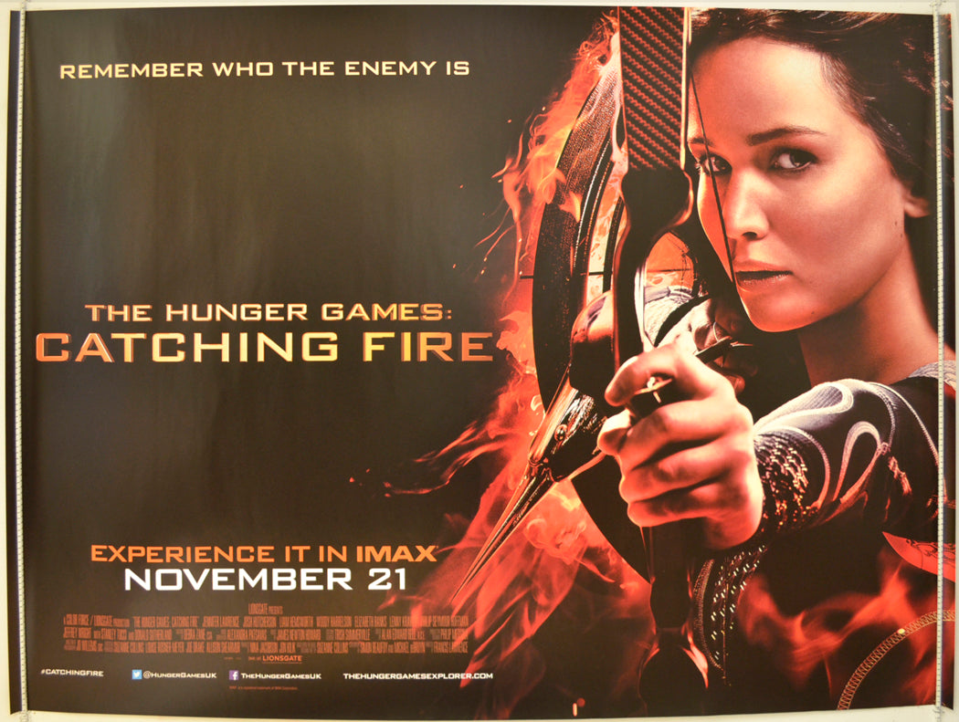 The Hunger Games : Catching Fire  (Teaser / Advance Version)  Original Quad Poster - Film Poster - Movie Poster 