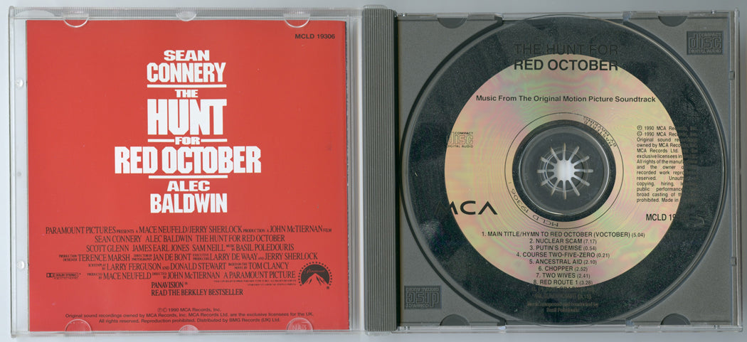 THE HUNT FOR RED OCTOBER Original CD Soundtrack (Inside) 