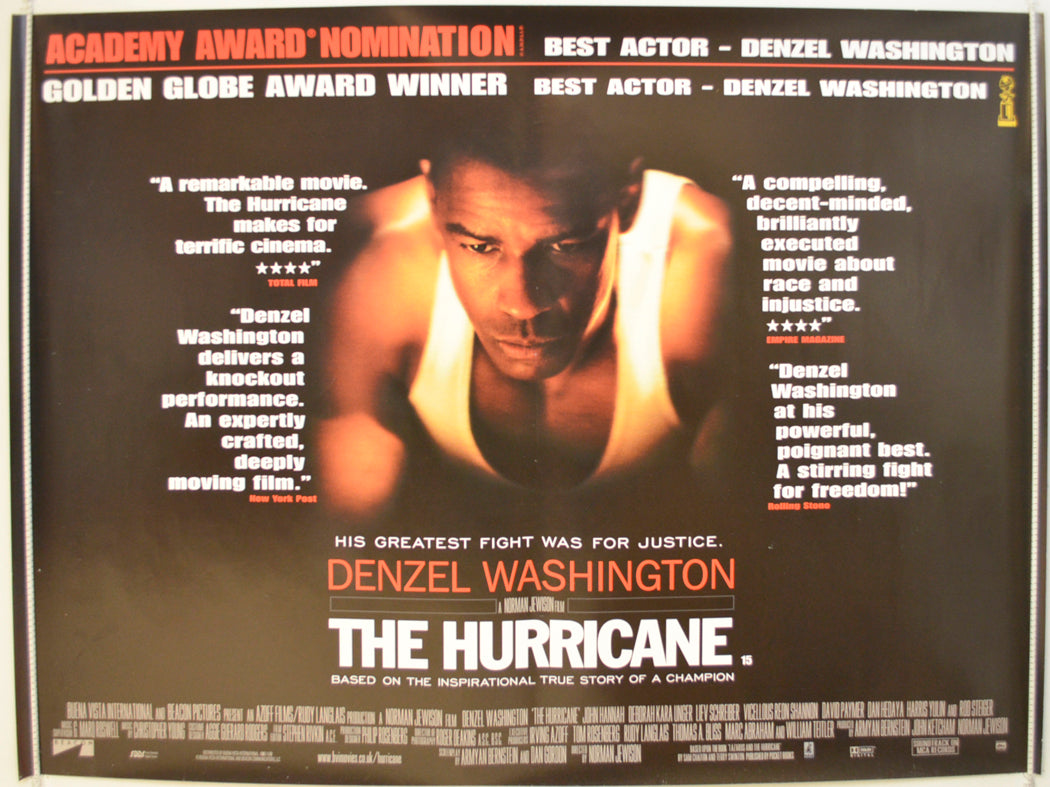 The Hurricane  Original Quad Poster - Film Poster - Movie Poster