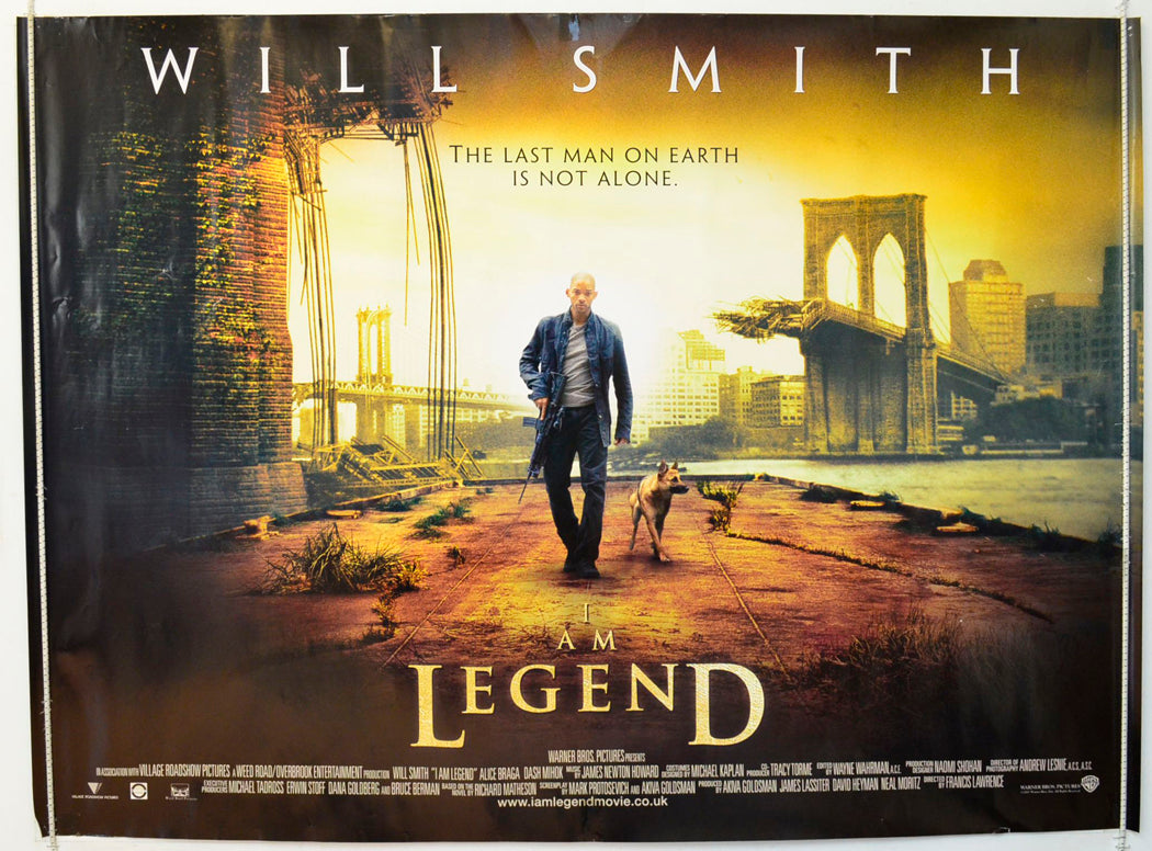 I Am Legend  Original British Quad Poster - Film Poster - Movie Poster