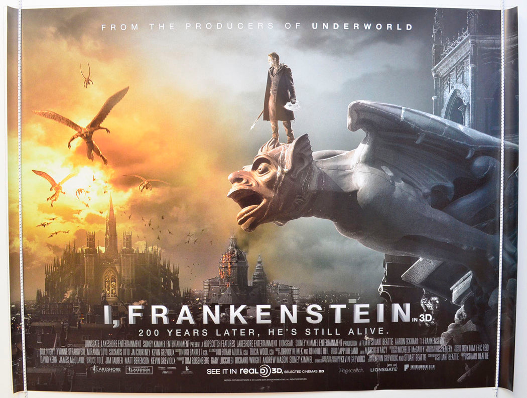 I, Frankenstein Original British Quad Poster - Film Poster - Movie Poster 