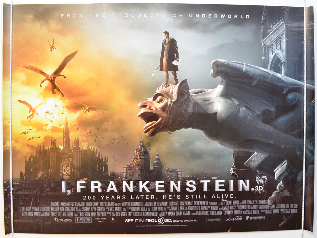 I, Frankenstein Original British Quad Poster - Film Poster - Movie Poster 