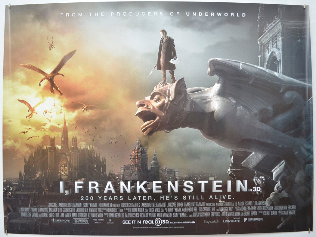 I, Frankenstein  Original Quad Poster - Film Poster - Movie Poster