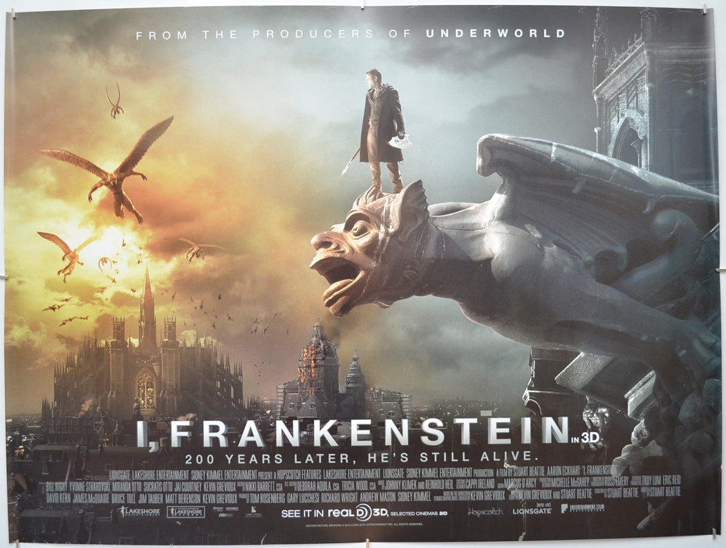 I, Frankenstein Original Quad Poster - Film Poster - Movie Poster