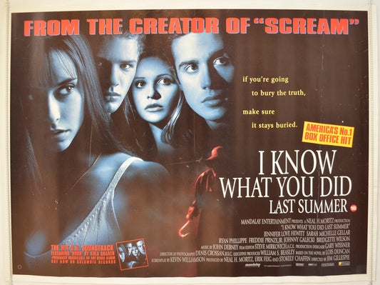 I Know What You Did Last Summer  Original Quad Poster - Film Poster - Movie Poster 